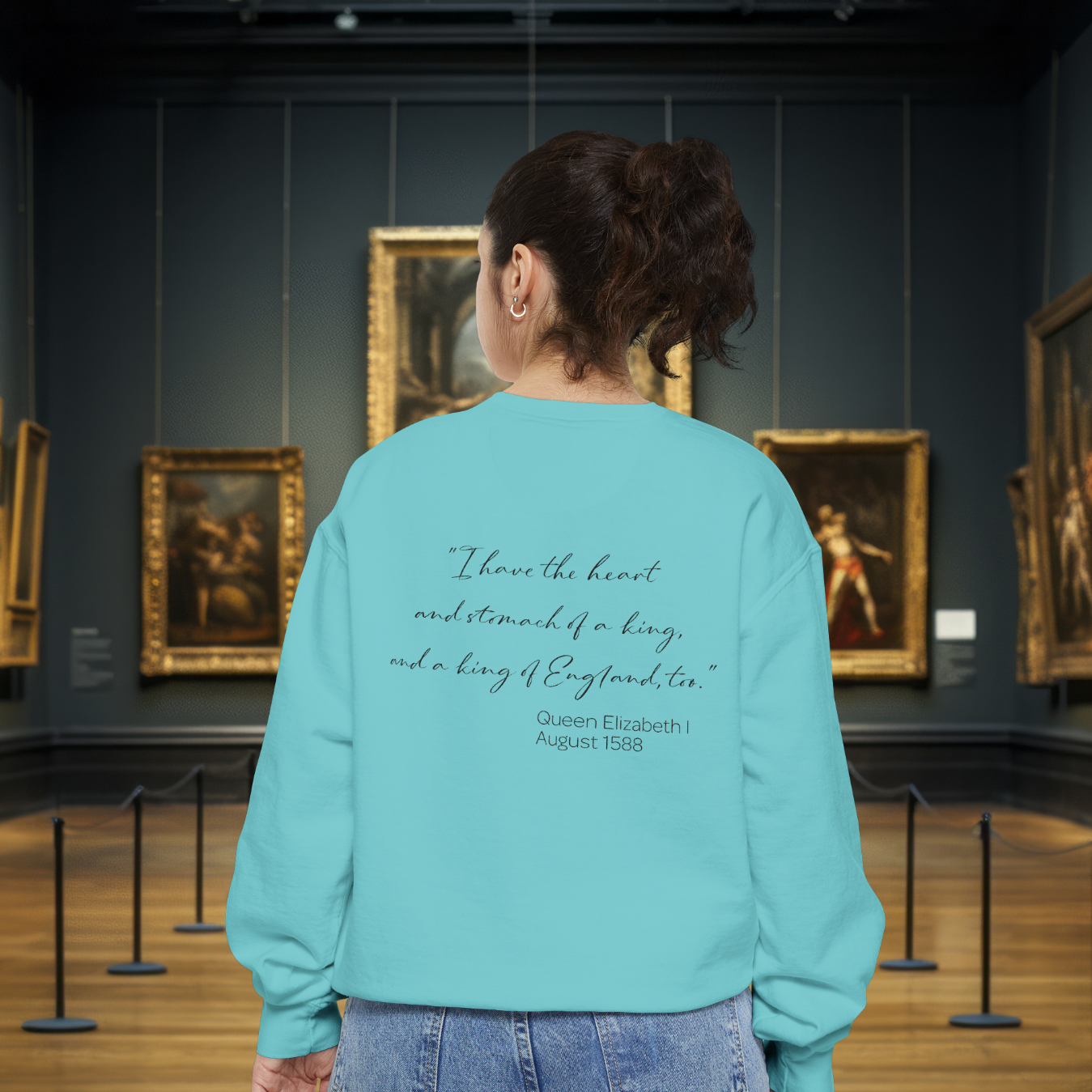 Queen Elizabeth I Portrait Sweatshirt – Historical Quote Graphic Crewneck