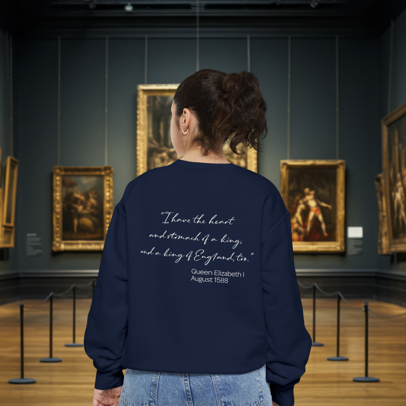Queen Elizabeth I Portrait Sweatshirt – Historical Quote Graphic Crewneck