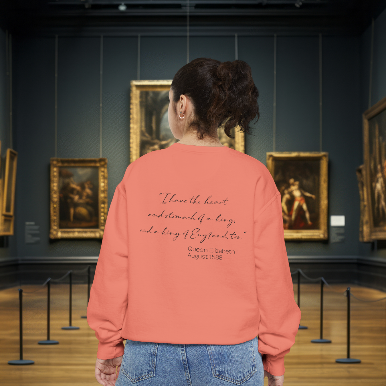 Queen Elizabeth I Portrait Sweatshirt – Historical Quote Graphic Crewneck