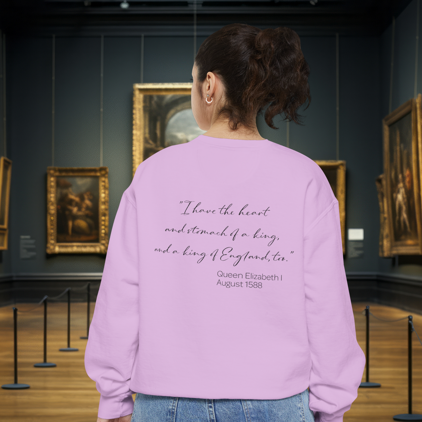 Queen Elizabeth I Portrait Sweatshirt – Historical Quote Graphic Crewneck