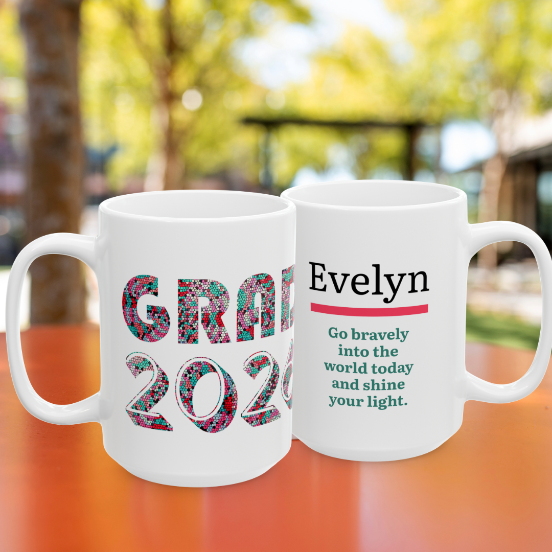 Colorful Graduation Congrats Mug — Class of ’26 Personalizable Coffee Cup (11oz/15oz)