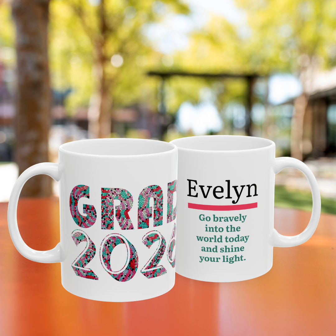 Colorful Graduation Congrats Mug — Class of ’26 Personalizable Coffee Cup (11oz/15oz)