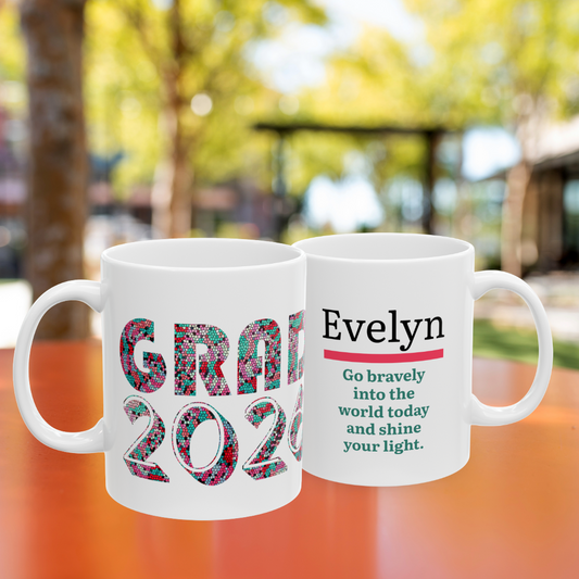 Colorful Graduation Congrats Mug — Class of ’26 Personalizable Coffee Cup (11oz/15oz)