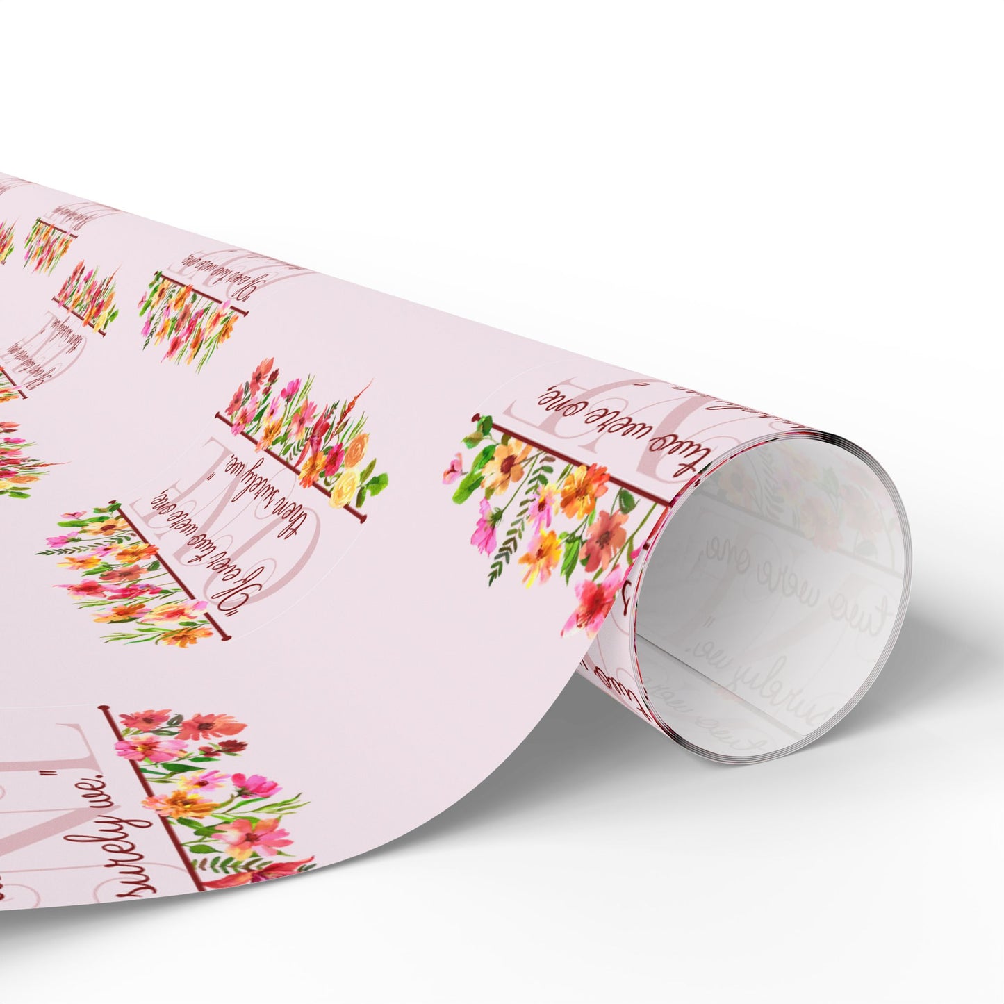 Wedding Wrapping Paper — “If Ever Two Were One” Anne Bradstreet Quote (Literature & Poetry Gift Wrap)