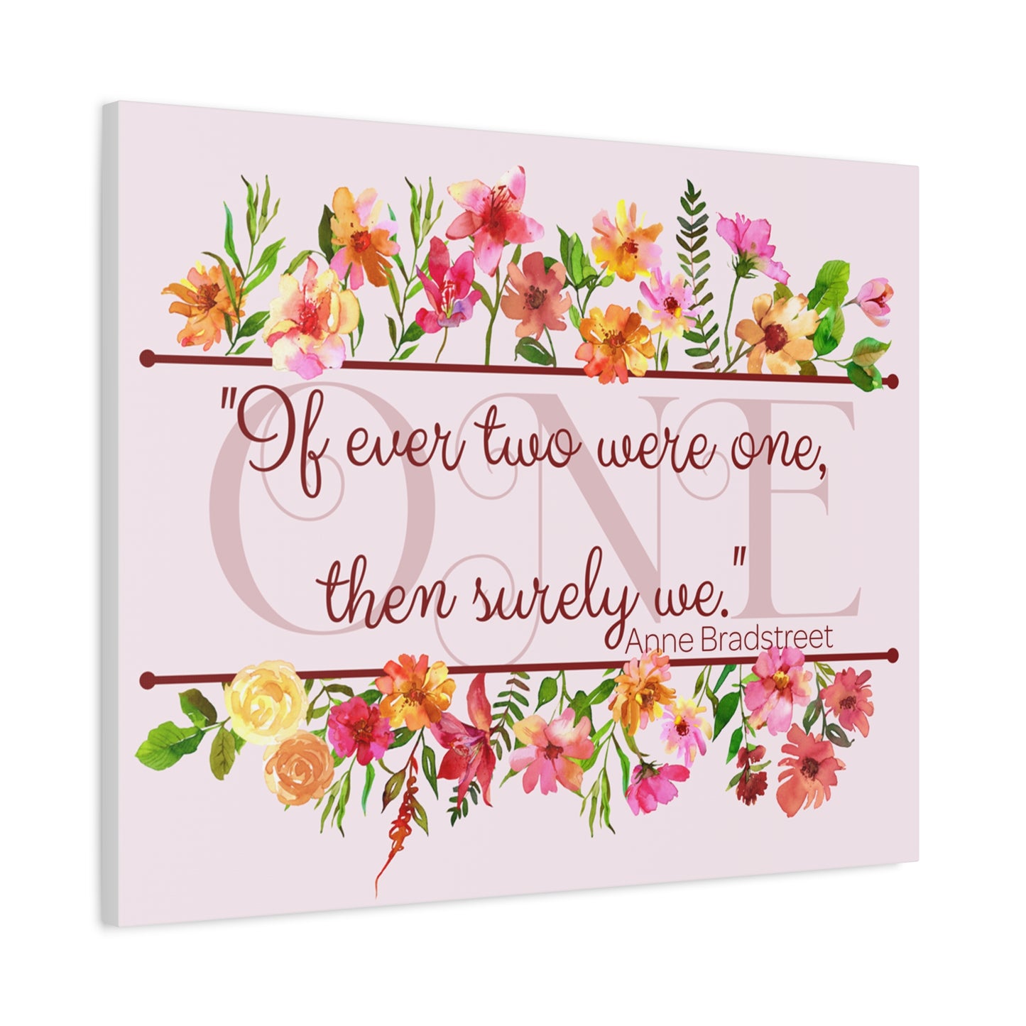Bradstreet Poem Canvas Print — Romantic Wedding Love Quote for Literature Lovers