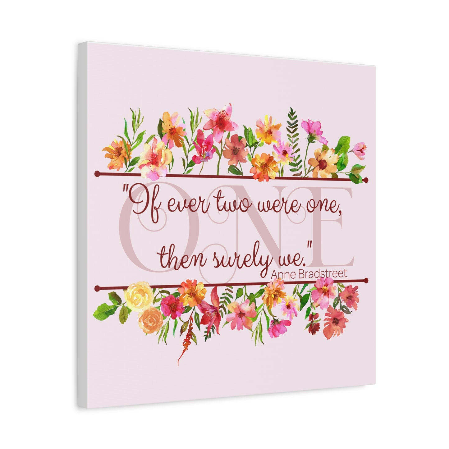 Bradstreet Poem Canvas Print — Romantic Wedding Love Quote for Literature Lovers