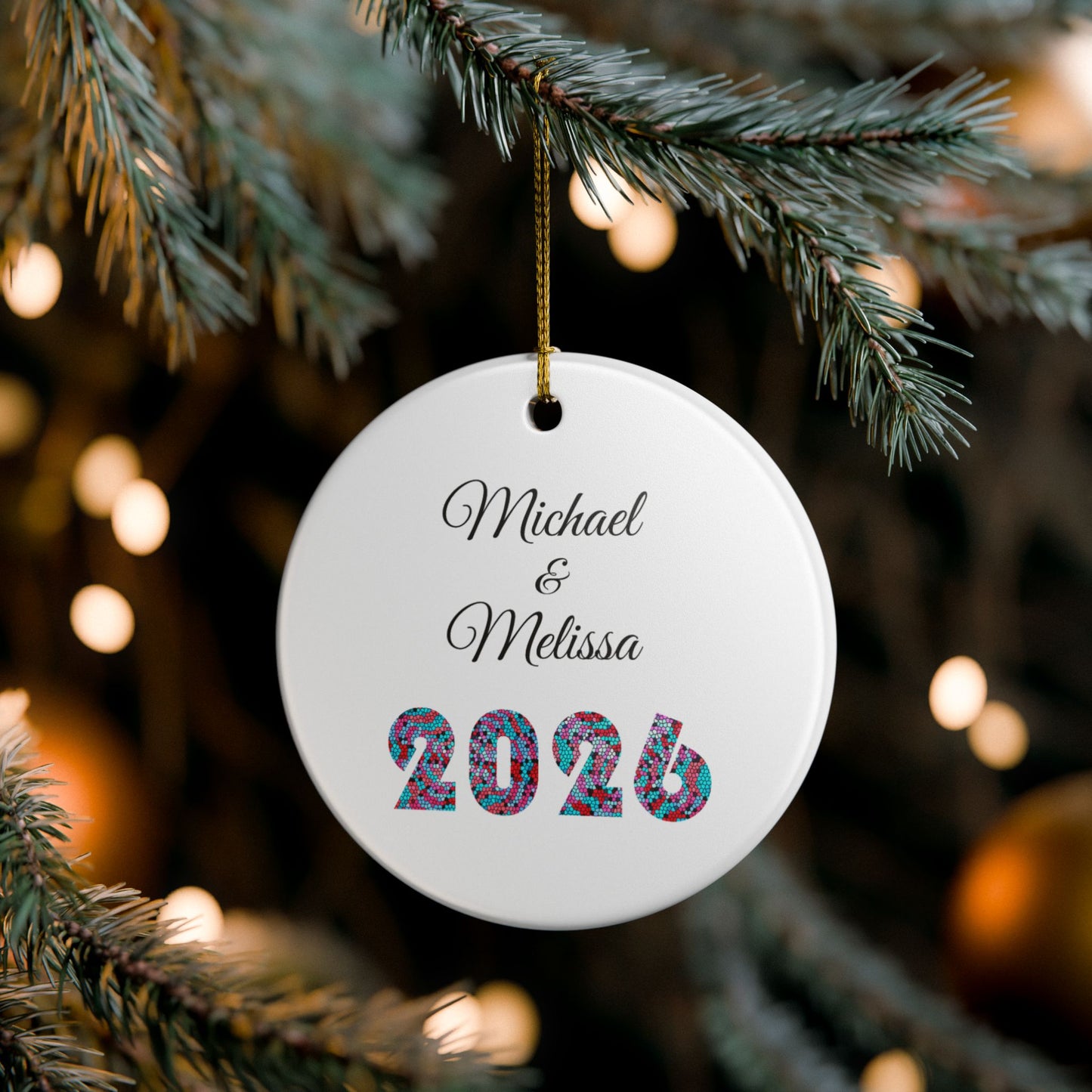 Personalized Photo Heart Ornament – Custom Names & 2026 Keepsake