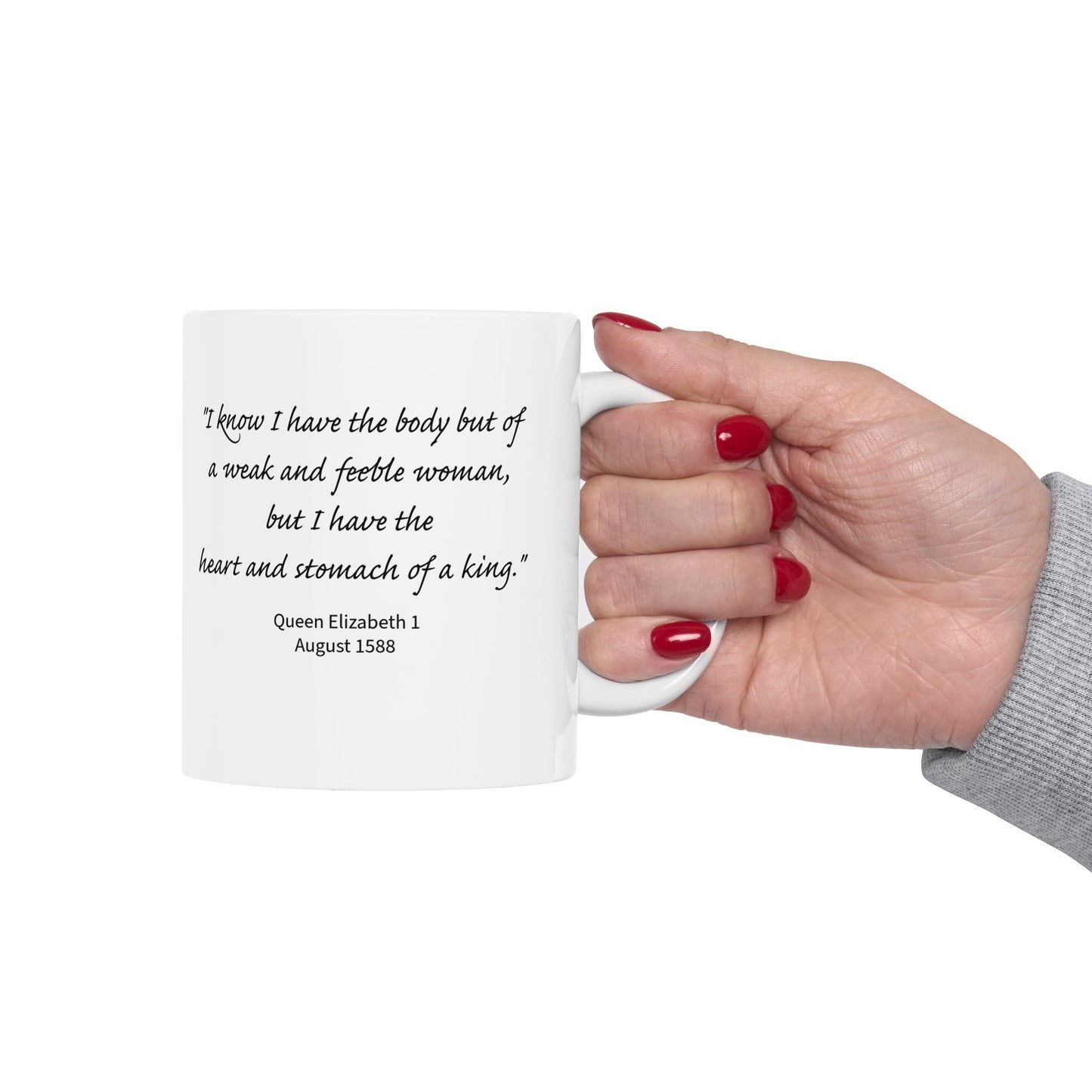 Queen Portrait with 'Yas Queen' Speech Bubble Mug | Ceramic Mug - Nensensical