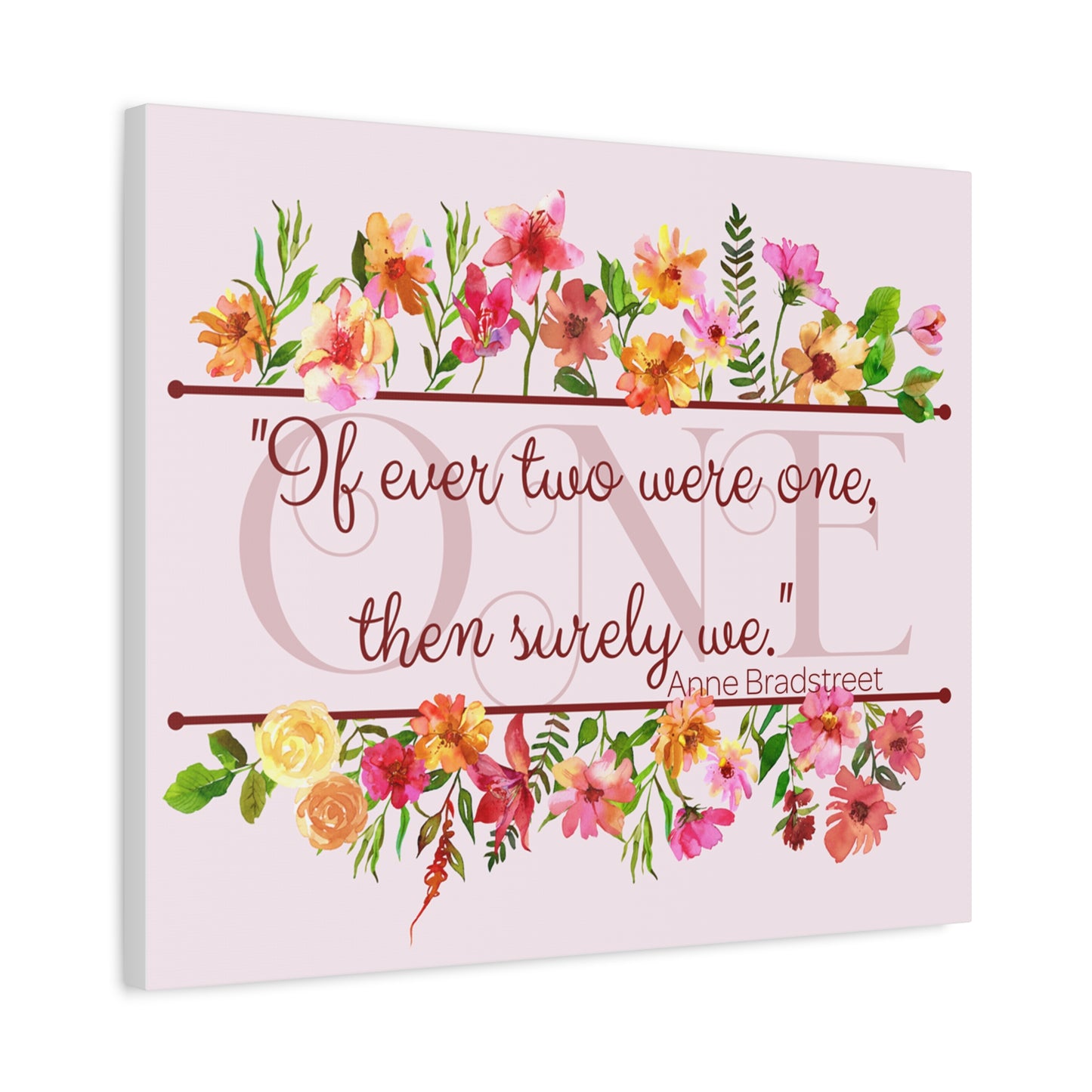 Bradstreet Poem Canvas Print — Romantic Wedding Love Quote for Literature Lovers