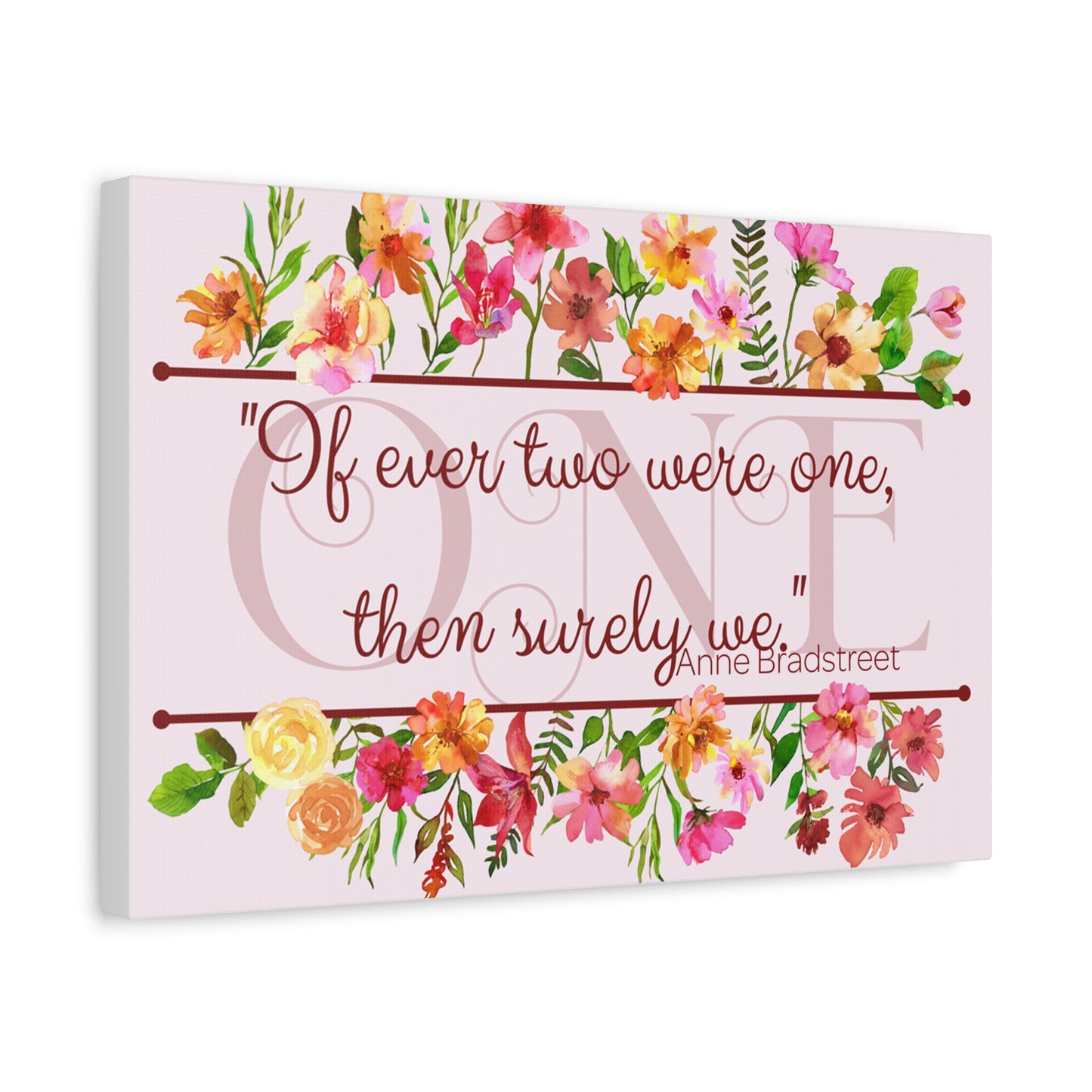 Bradstreet Poem Canvas Print — Romantic Wedding Love Quote for Literature Lovers