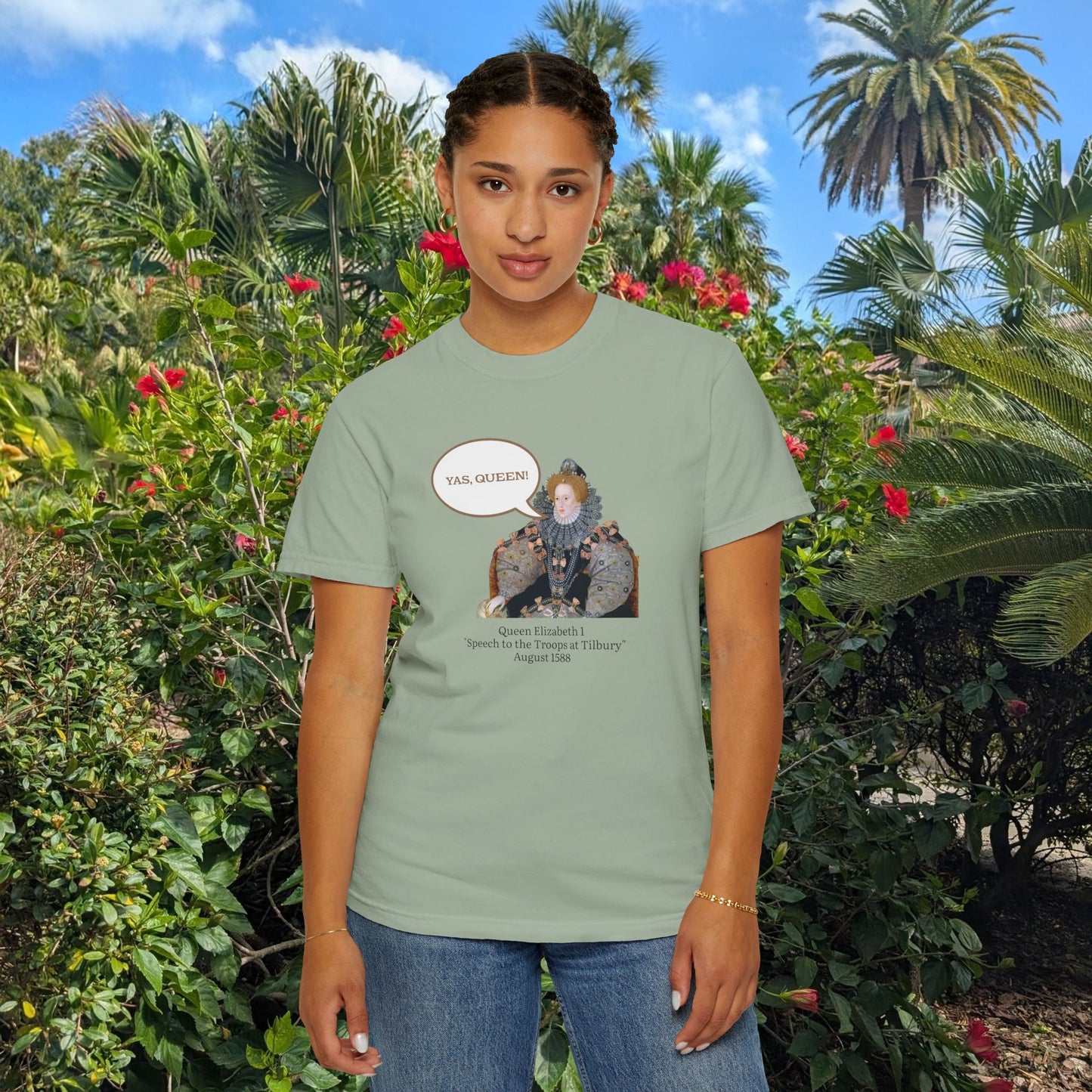 Queen Elizabeth I Portrait Tee — Vintage Art Graphic T-Shirt - Nensensical