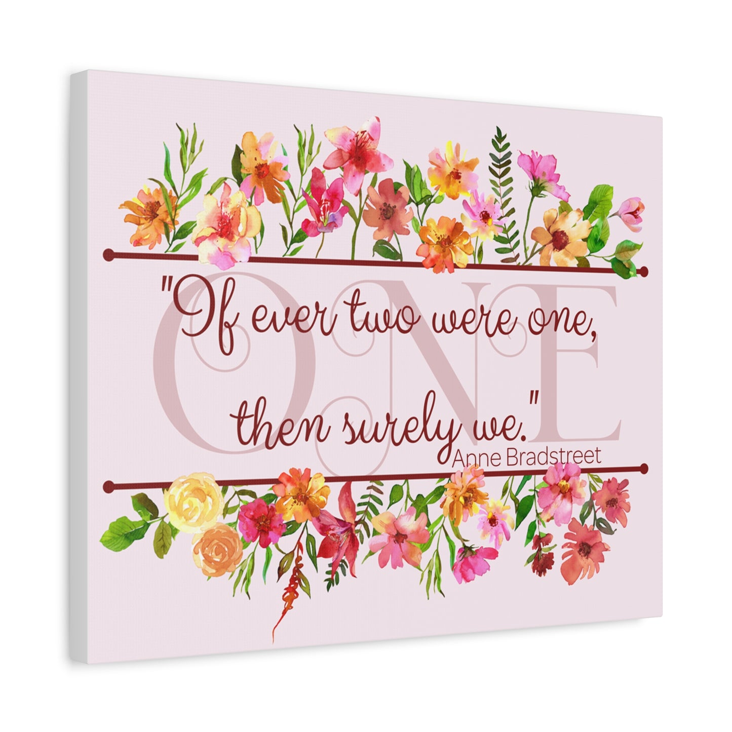 Bradstreet Poem Canvas Print — Romantic Wedding Love Quote for Literature Lovers
