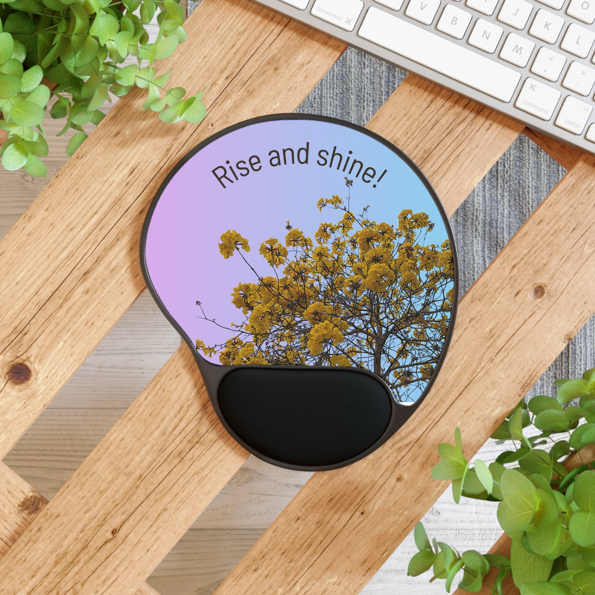 Yellow Flower Sunrise Mouse Pad - Nensensical