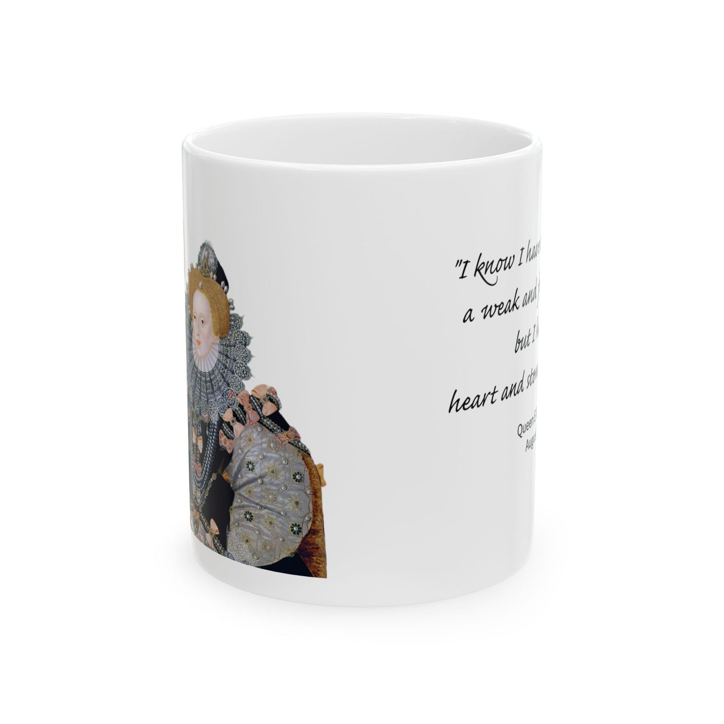 Queen Portrait with 'Yas Queen' Speech Bubble Mug | Ceramic Mug - Nensensical