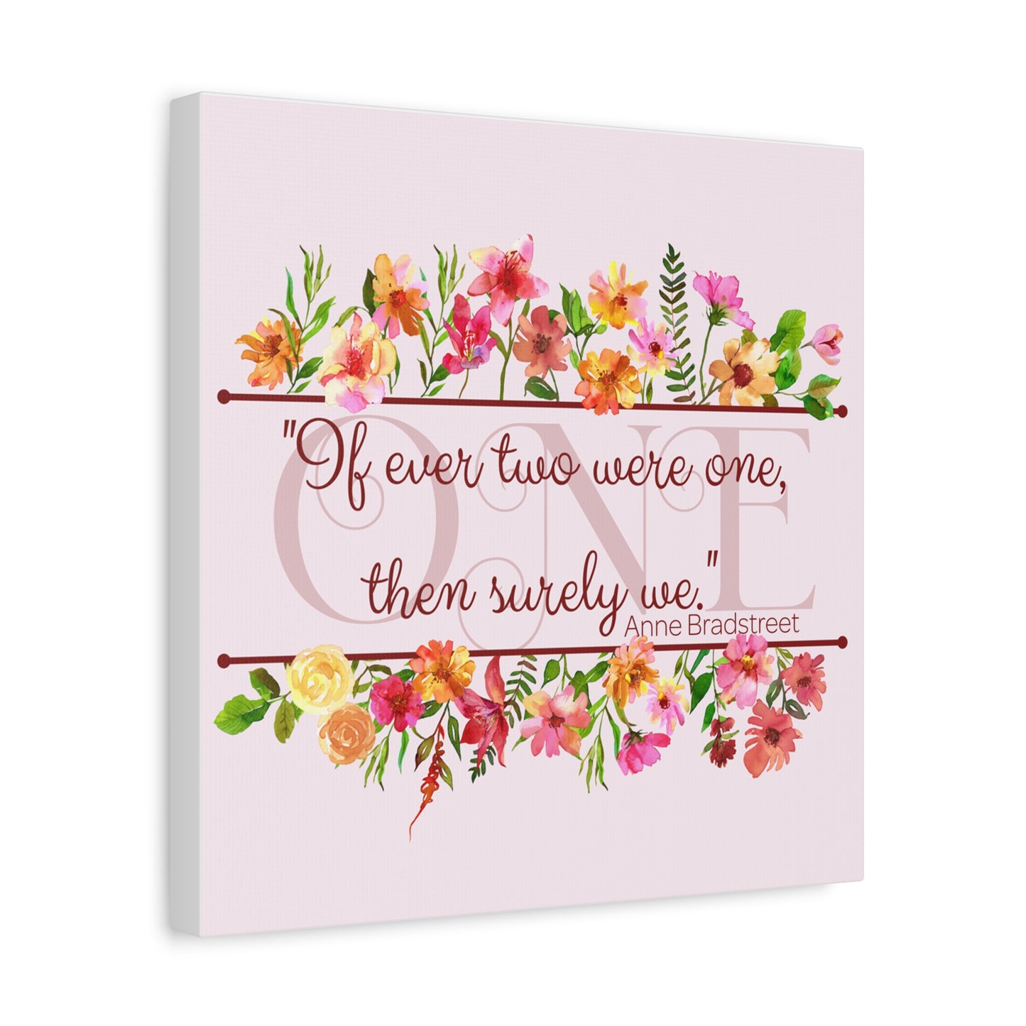 Bradstreet Poem Canvas Print — Romantic Wedding Love Quote for Literature Lovers