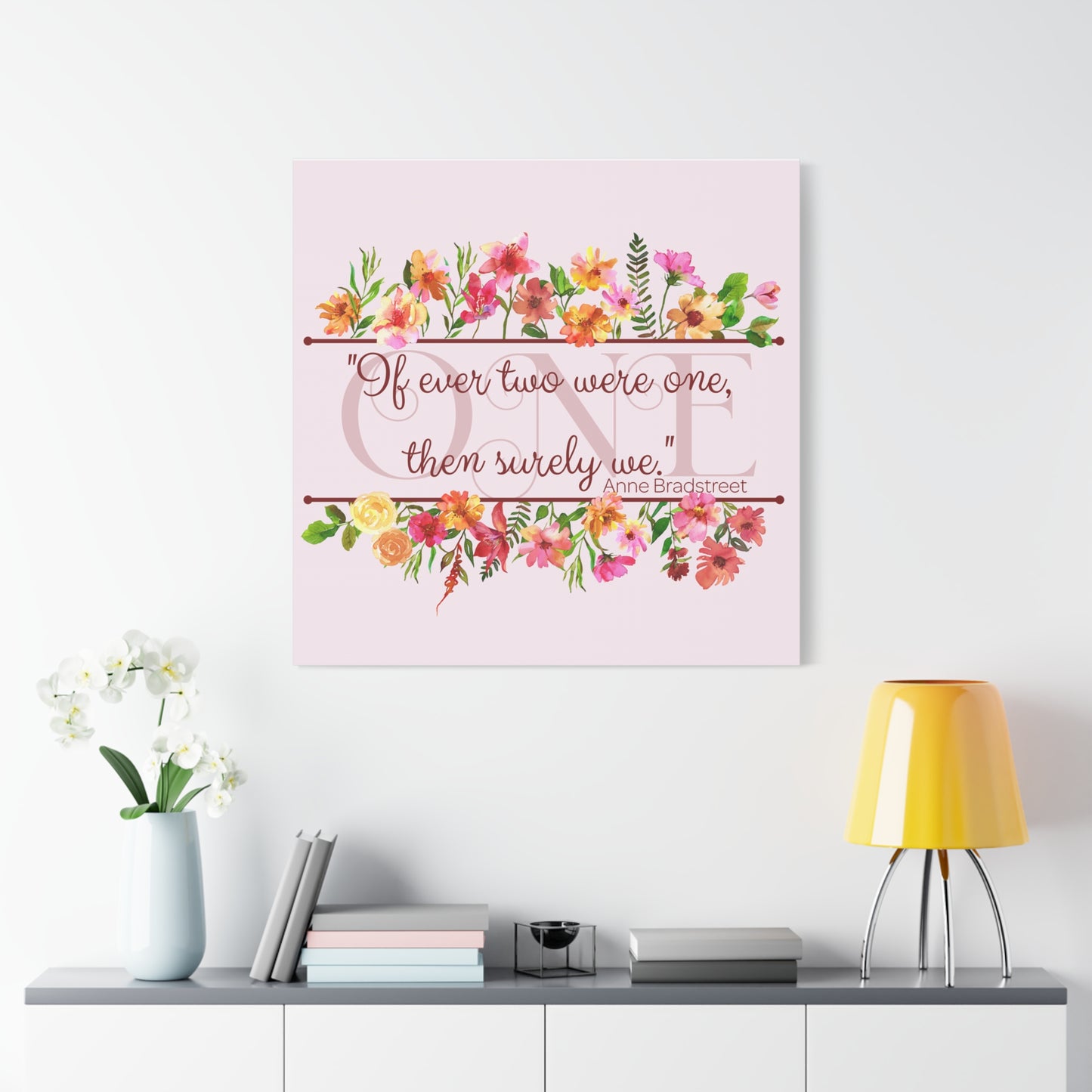 Bradstreet Poem Canvas Print — Romantic Wedding Love Quote for Literature Lovers