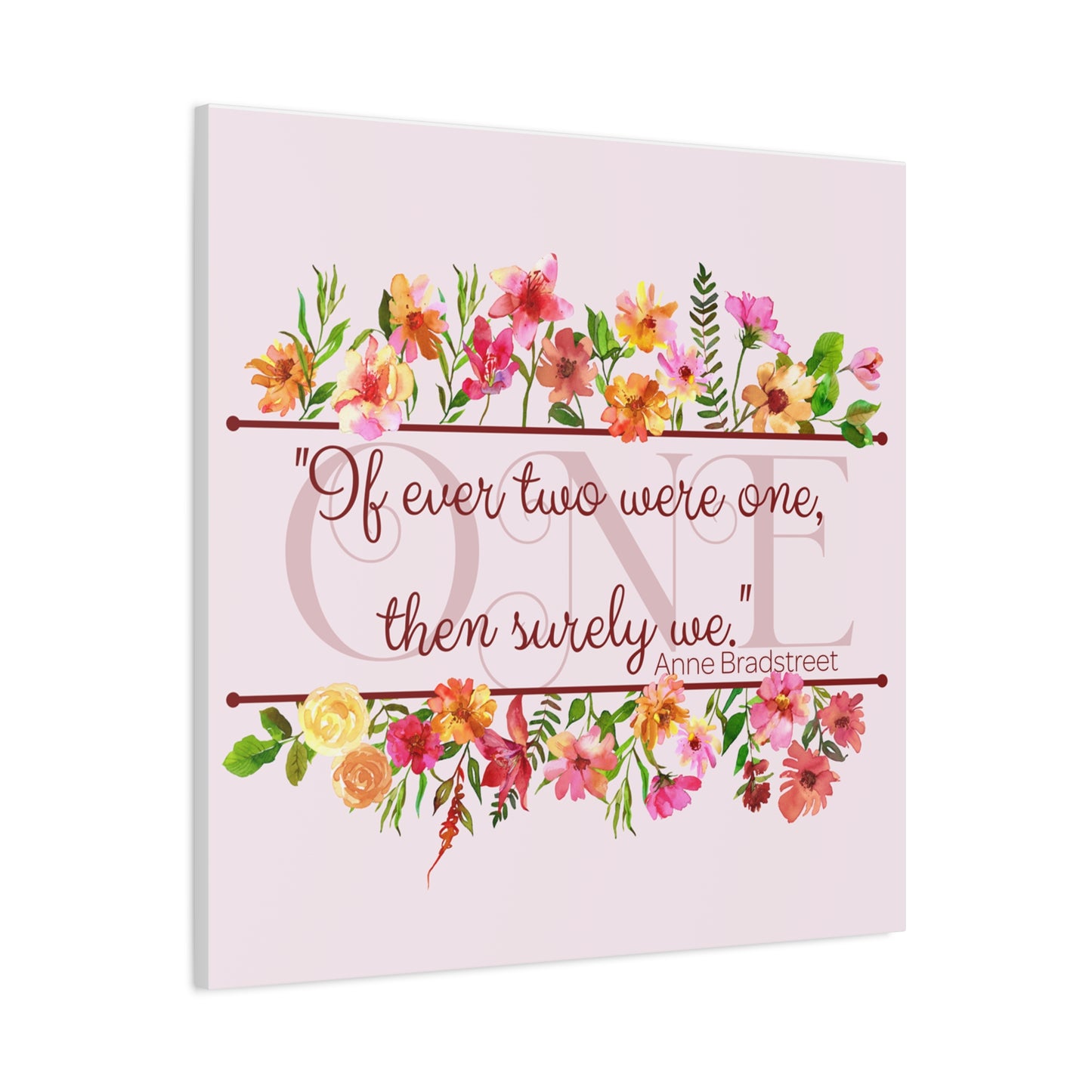 Bradstreet Poem Canvas Print — Romantic Wedding Love Quote for Literature Lovers