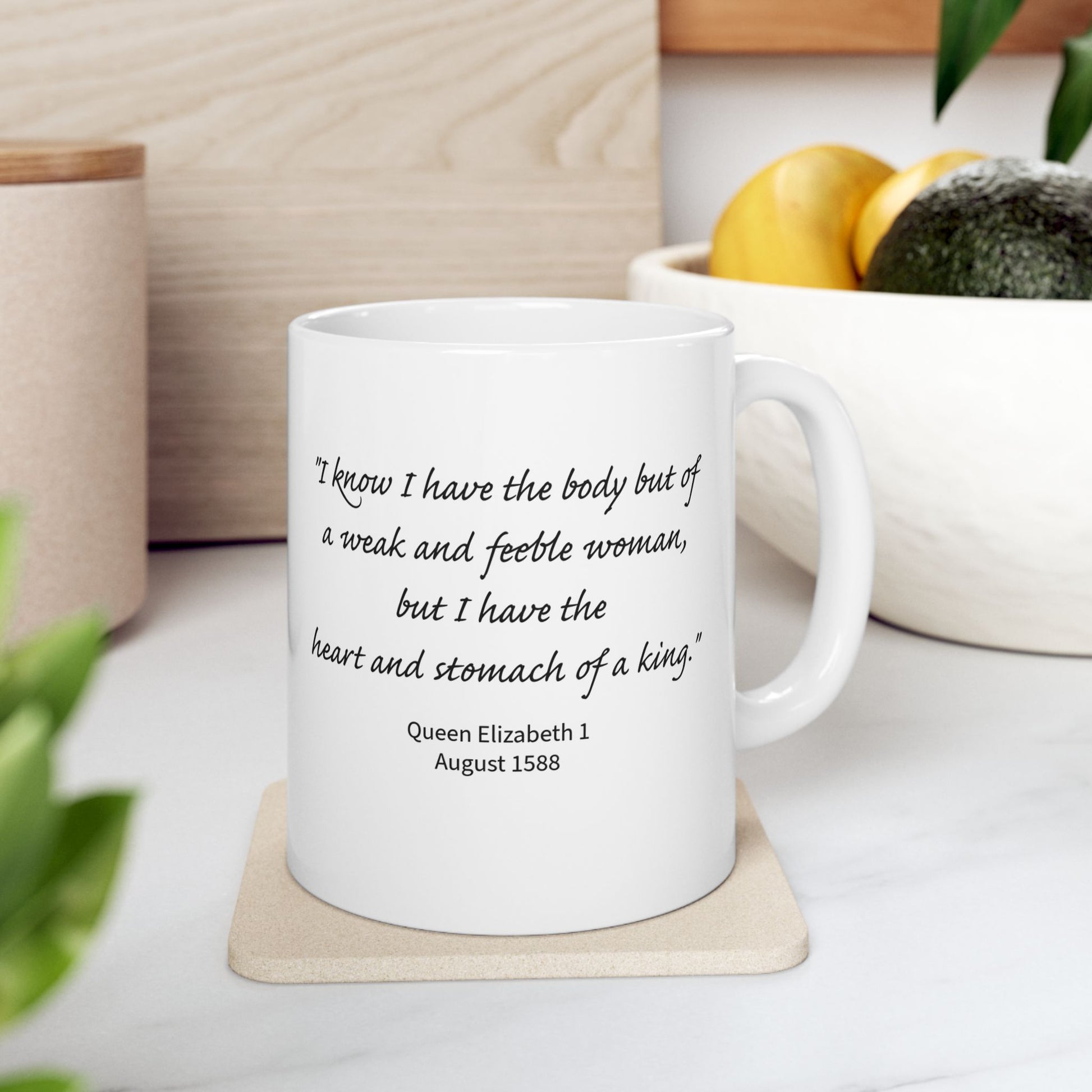 Queen Portrait with 'Yas Queen' Speech Bubble Mug | Ceramic Mug - Nensensical