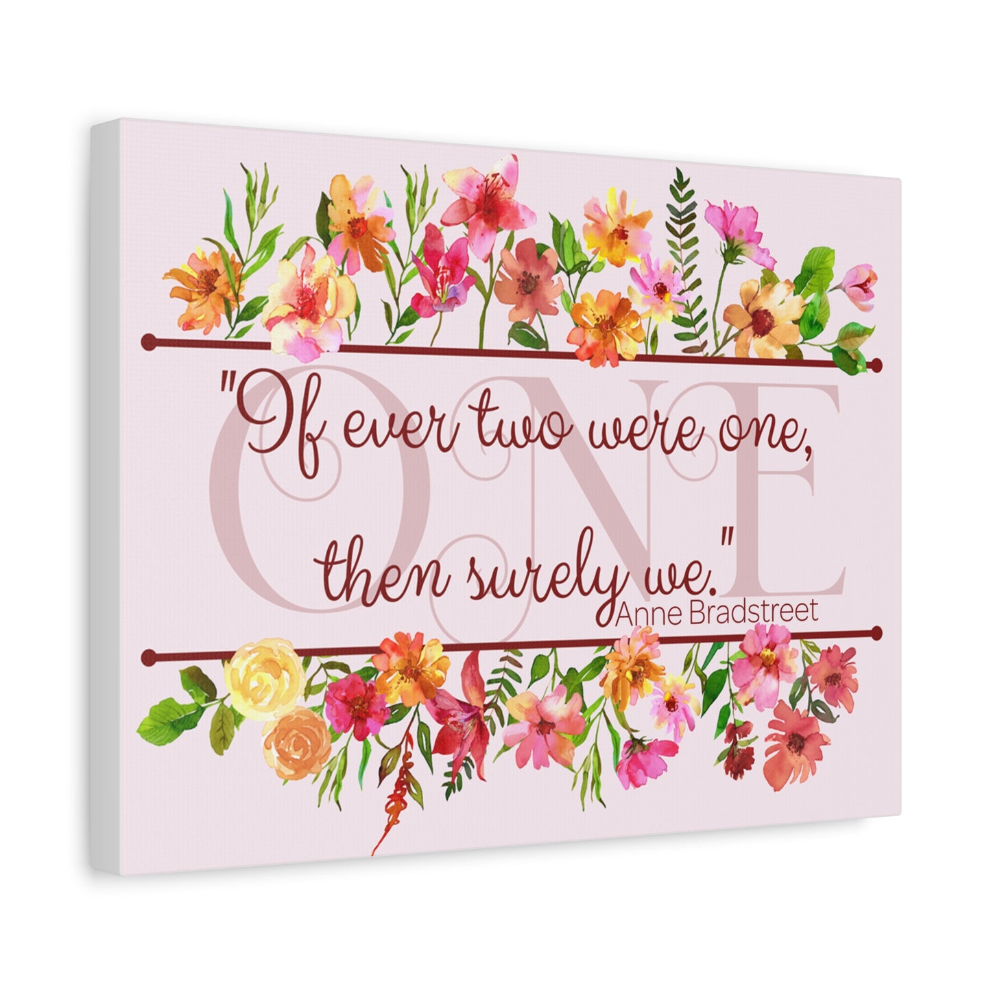 Bradstreet Poem Canvas Print — Romantic Wedding Love Quote for Literature Lovers