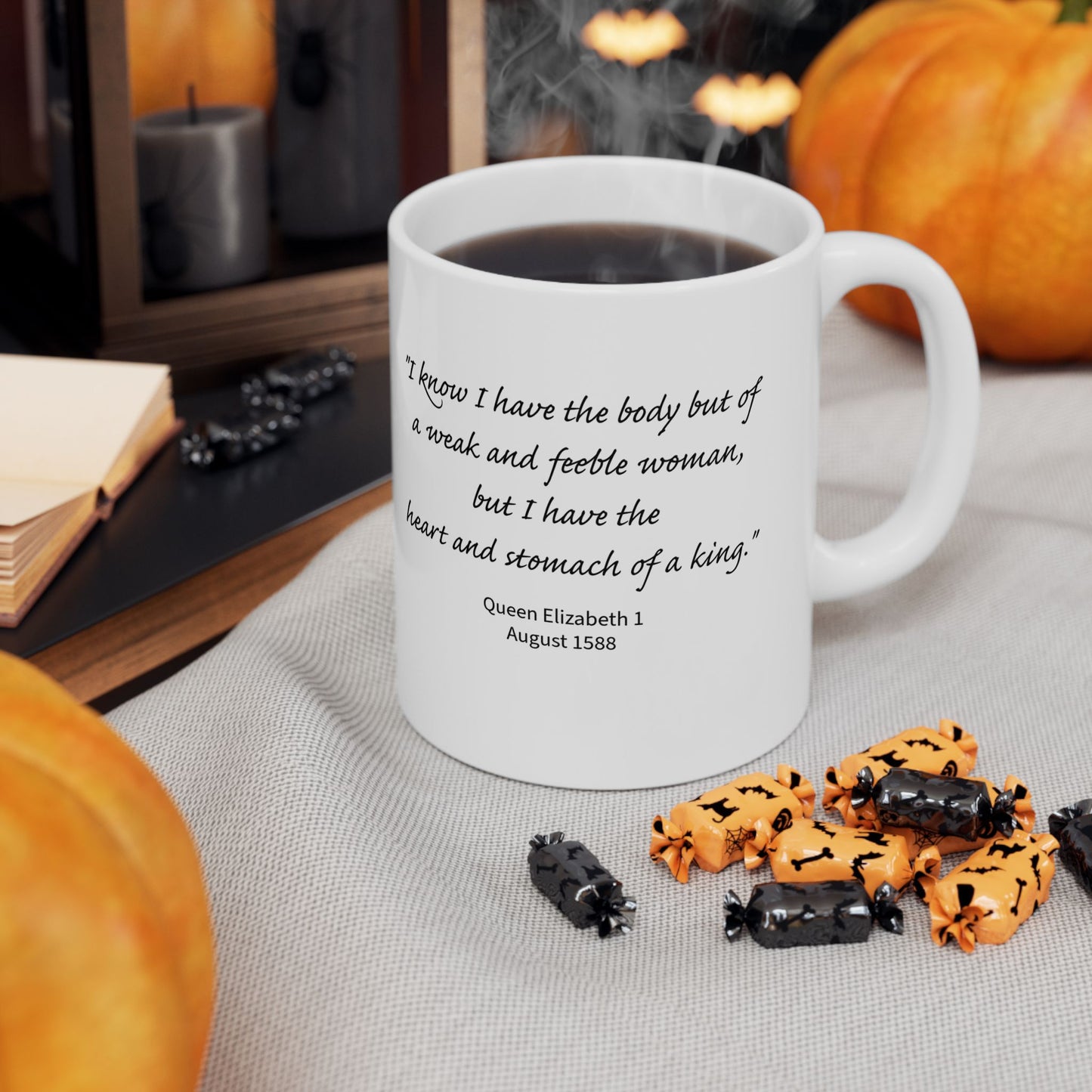 Queen Portrait with 'Yas Queen' Speech Bubble Mug | Ceramic Mug - Nensensical
