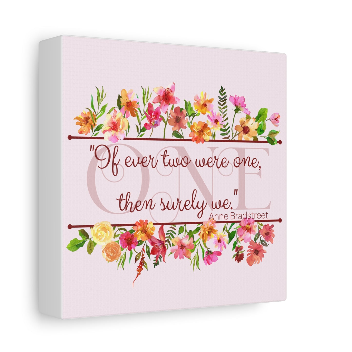 Bradstreet Poem Canvas Print — Romantic Wedding Love Quote for Literature Lovers