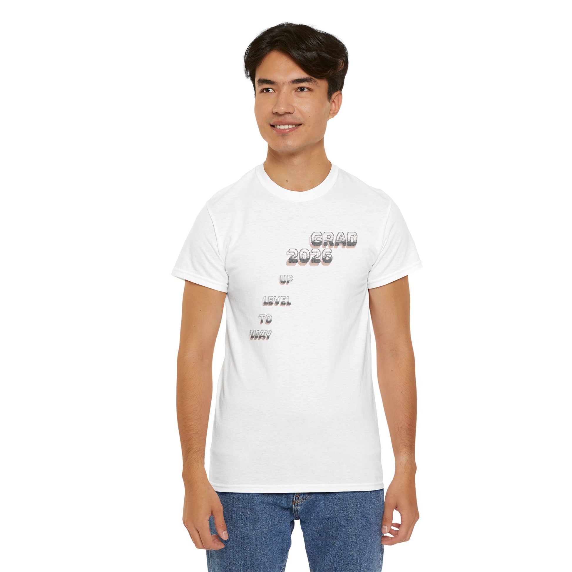 Personalized Graduation T-Shirt — Way to Level Up Custom Name Grad Tee - Nensensical