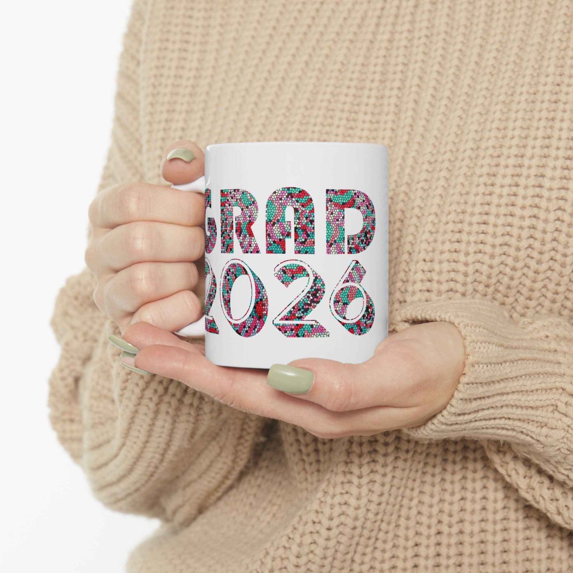 Colorful Graduation Congrats Mug — Class of ’26 Personalizable Coffee Cup (11oz/15oz)
