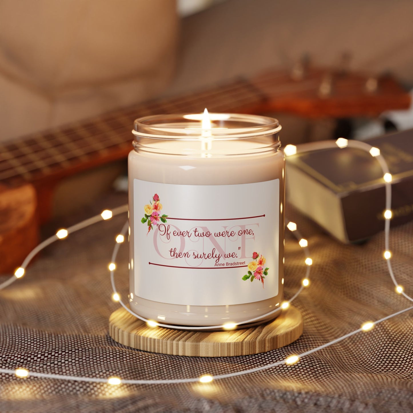 Anne Bradstreet Quote Wedding Candle — Romantic Soy Scented Candle (9oz)