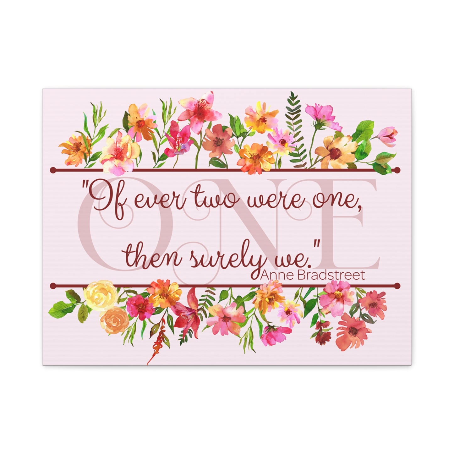 Bradstreet Poem Canvas Print — Romantic Wedding Love Quote for Literature Lovers
