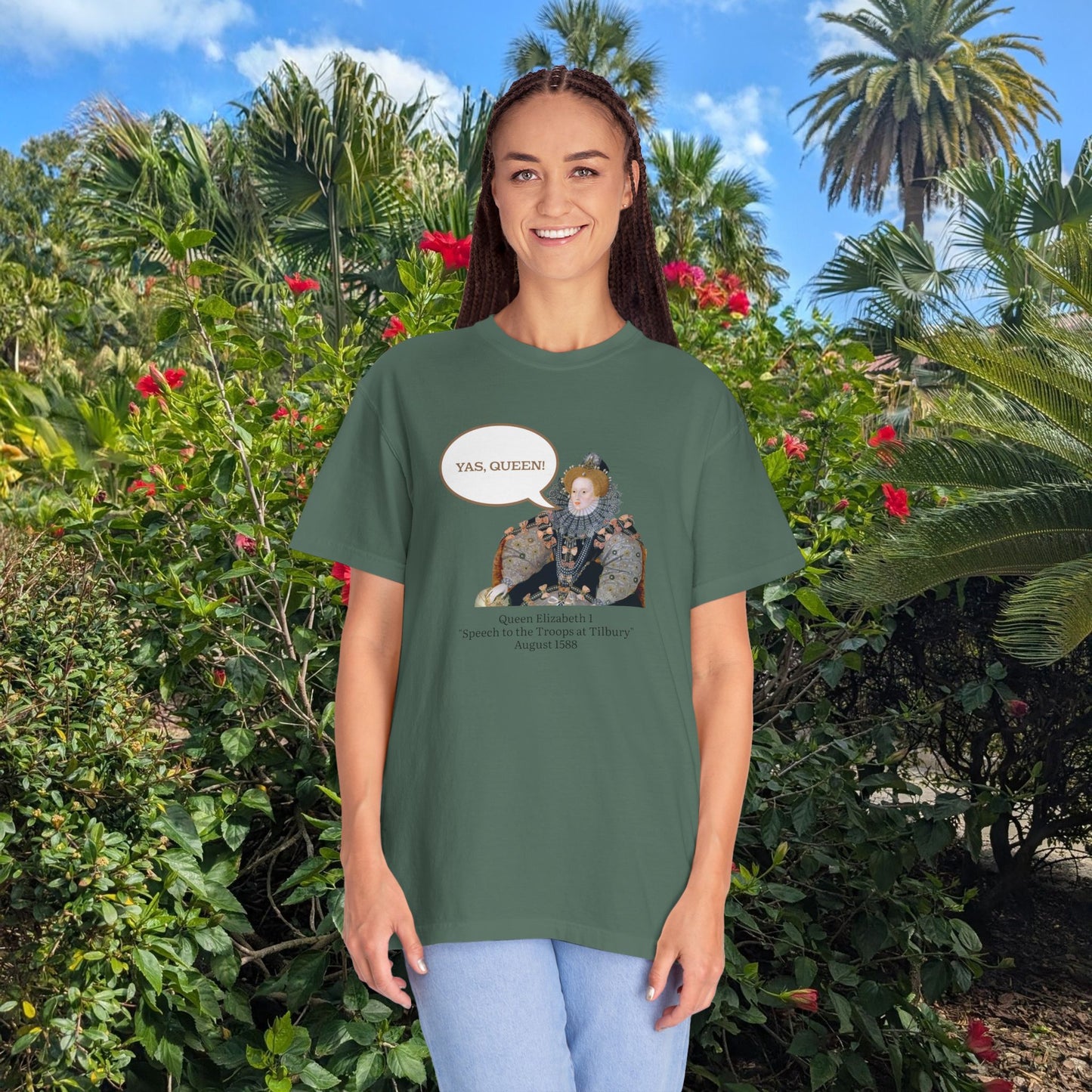Queen Elizabeth I Portrait Tee — Vintage Art Graphic T-Shirt - Nensensical