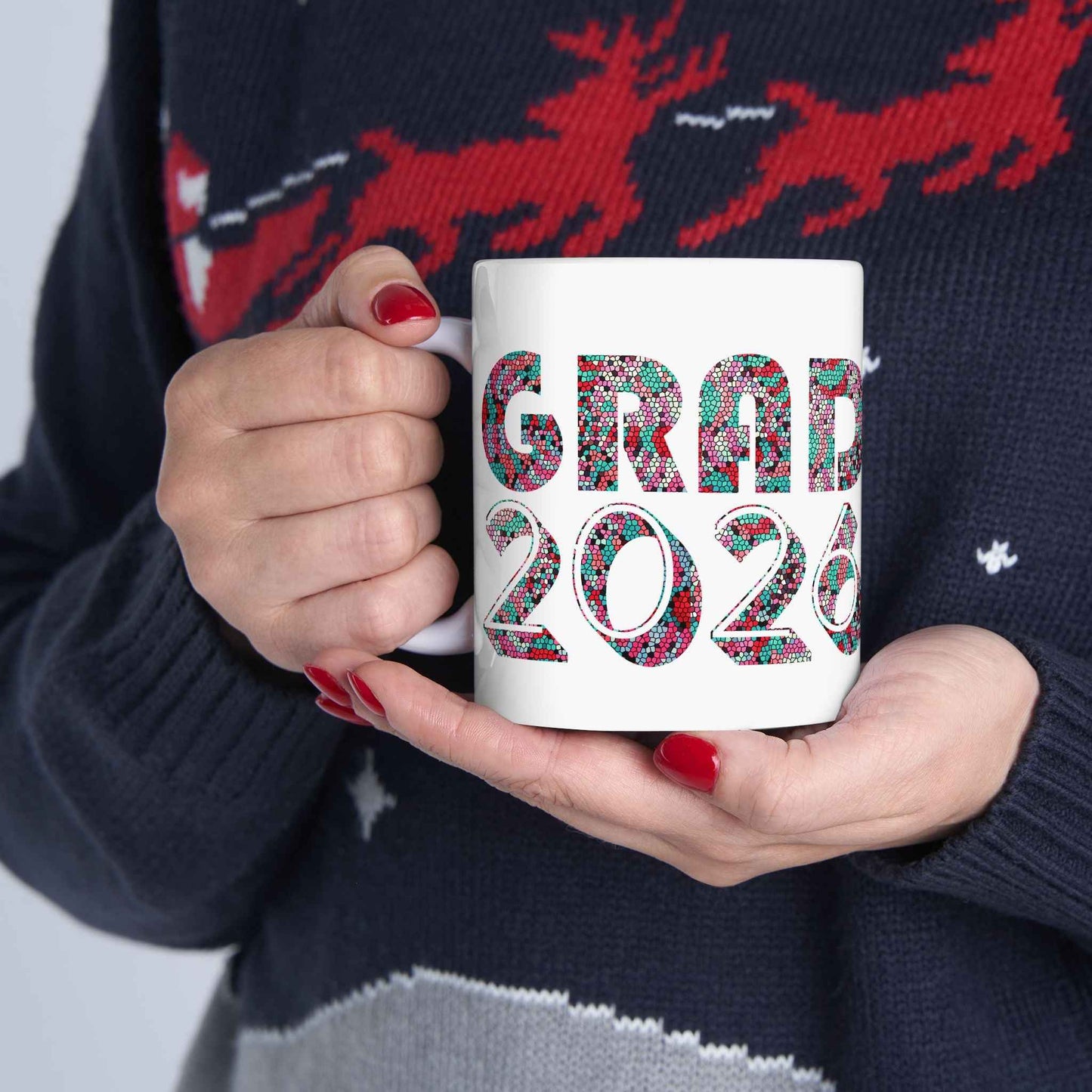 Colorful Graduation Congrats Mug — Class of ’26 Personalizable Coffee Cup (11oz/15oz)
